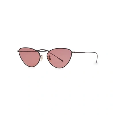 Shop Oliver Peoples Lelaina Black Cat-eye Sunglasses In Pink