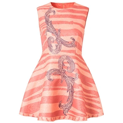 Shop Comino Couture Peach And Pink Contrast Skater Dress
