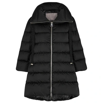 Shop Herno Black Quilted Shell Coat