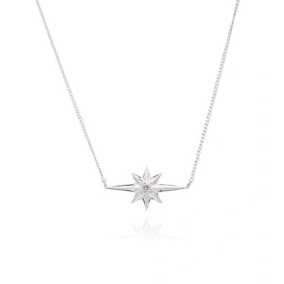 Shop Rachel Jackson London Rockstar Diamond Necklace In Sterling Silver