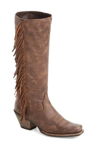 Shop Ariat Leyton Fringe Western Boot In Tack Room Chocolate Leather