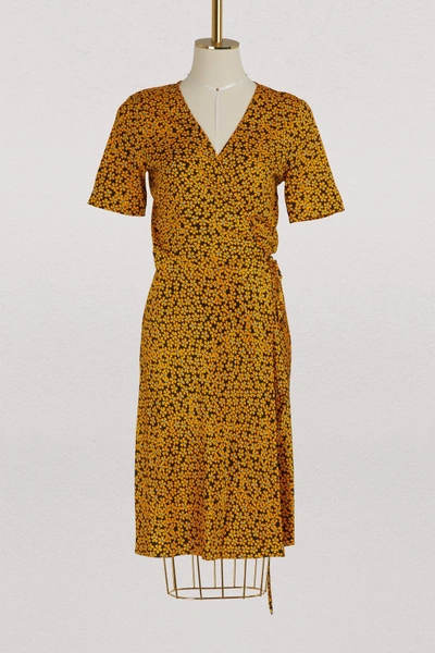 Shop Diane Von Furstenberg Printed Flowers Short Dress In Pearson Marigold