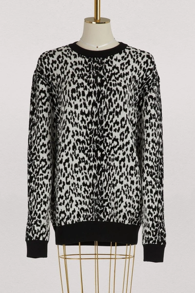 Shop Givenchy Leopard Oversized Pullover In Black White