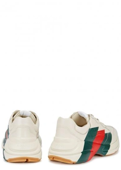Shop Gucci Rhyton Printed Leather Trainers