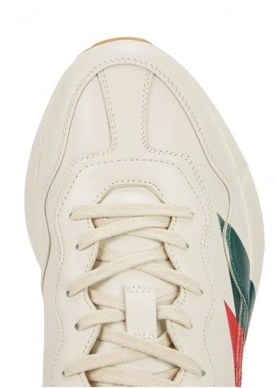 Shop Gucci Rhyton Printed Leather Trainers