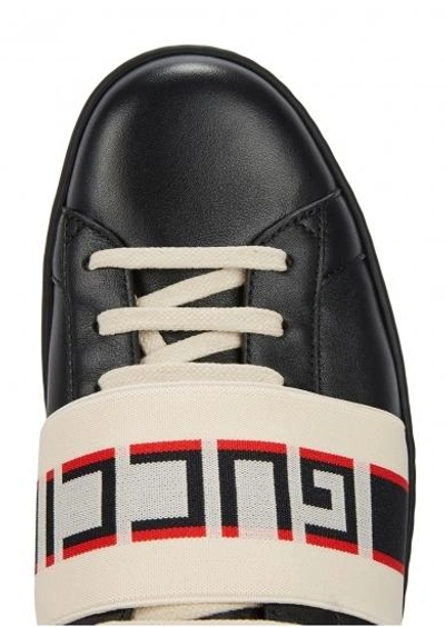 Shop Gucci Black Leather Trainers