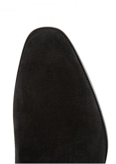 Shop Saint Laurent Black Suede Chelsea Boots