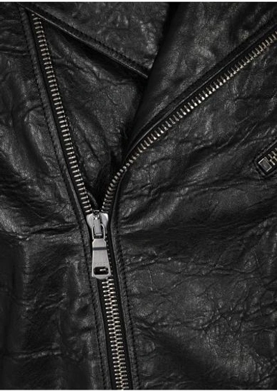 Shop Gucci Black Leather Biker Jacket