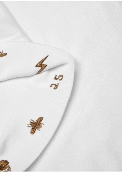 Shop Gucci White Piqué Stretch-cotton Polo Shirt