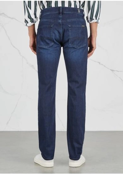 Shop 7 For All Mankind Slimmy Luxe Performance Slim-leg Jeans In Indigo