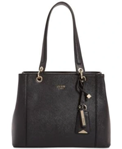 Shop Guess Kamryn Shoulder Bag In Black/gold