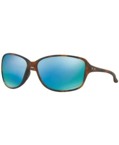 Shop Oakley Polarized Sunglasses, Oo9301 61 Cohort In Matte Brown Tortoise / Prizm Deep H2o Polarized