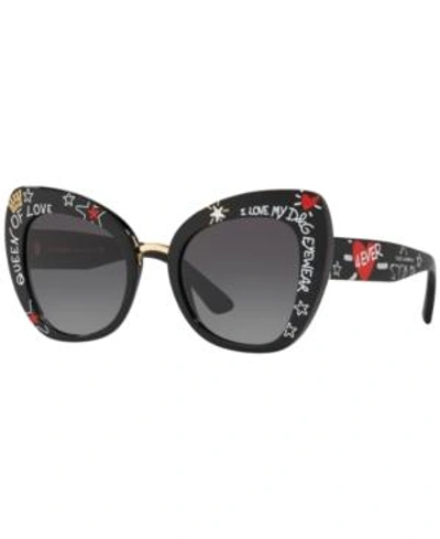 Shop Dolce & Gabbana Sunglasses, Dg4319 51 In Black / Grey Gradient