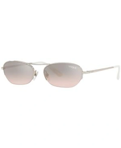 Shop Vogue Sunglasses, Vo4107s 54 In Silver / Brown Mirror Silver Gradient