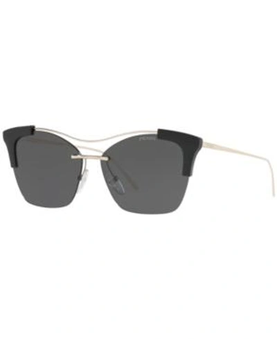 Shop Prada Sunglasses, Pr 21us 56 In Pale Gold / Grey