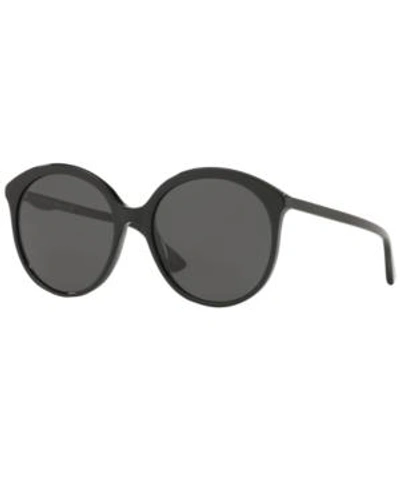 Shop Gucci Sunglasses, Gg0257s 59 In Black Shiny / Grey