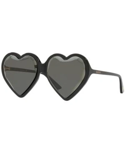 Shop Gucci Sunglasses, Gg0360s 60 In Black Shiny / Grey