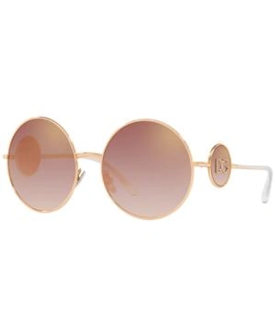 Shop Dolce & Gabbana Sunglasses, Dg2205 59 In Pink Gold / Gradient Pink Mirror Pink