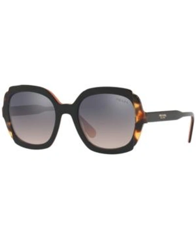 Shop Prada Sunglasses, Pr 16us 54 In Top Black Pink/medium Havana / Pink Grad Violet Mirror Silver