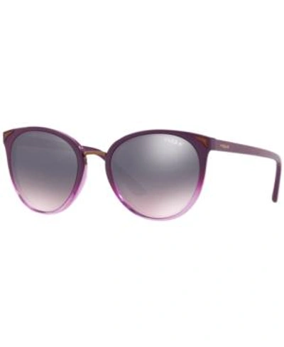 Shop Vogue Eyewear Sunglasses, Vo5230s 54 In Top Violet Gradient Violet Tr / Rose Gradient Grey Mirror Blue