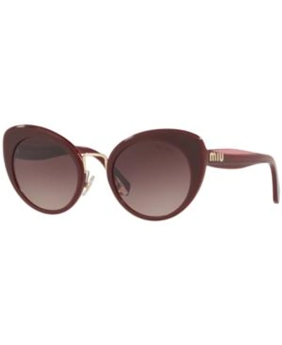 Shop Miu Miu Sunglasses, Mu 06ts 53 In Garnet Top Opal Bordeaux / Brown Grad Purple Grad Black
