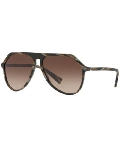Shop Dolce & Gabbana Sunglasses, Dg4341 59 In Brown Horn / Brown Gradient