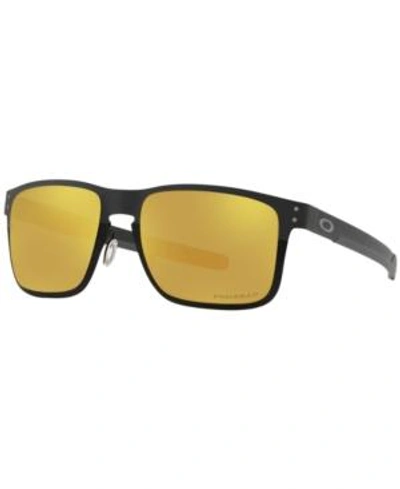 Shop Oakley Polarized Sunglasses, Oo4123 55 Holbrook Met In Polished Black / Prizm 24k Polarized