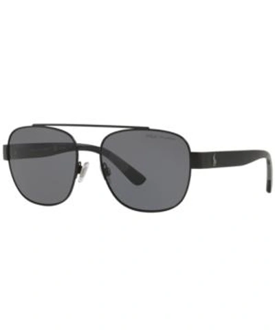 Shop Polo Ralph Lauren Sunglasses, Ph3119 58 In Matte Black / Polar Grey