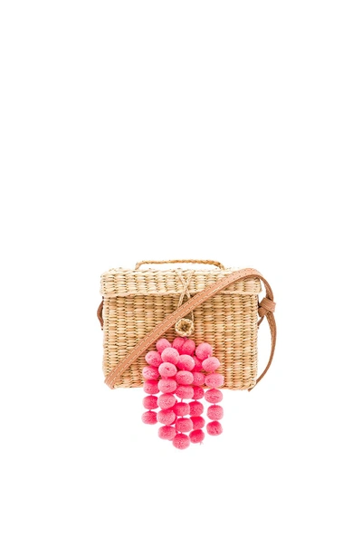 Shop Nannacay Roge Small Leather Strap Bag In Off White & Coral In Beige