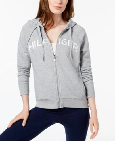 Shop Tommy Hilfiger Sport Logo Hoodie, Created For Macy's In Pearl Grey Heather