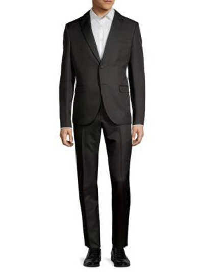 Shop Valentino Peak Lapel Suit In Navy