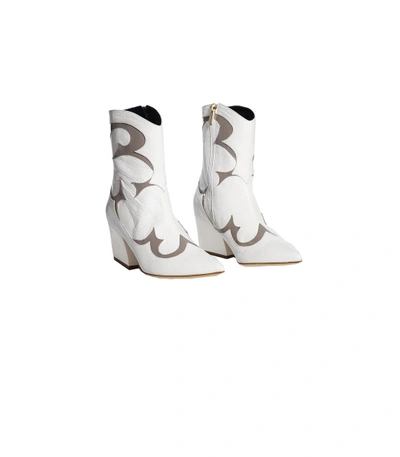 Shop Tibi Bright White/grey Multicolor Felix Boots