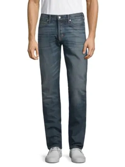 Shop Tom Ford Vintage Straight Cotton Jeans In Vintage Wash