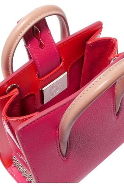 Shop Christian Louboutin Paloma Nano Spiked Textured-leather Tote In Pink