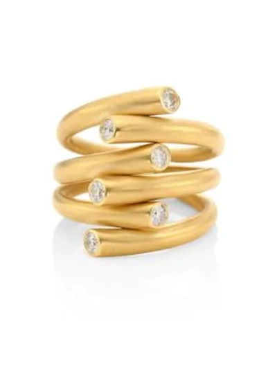 Shop Carelle Women's Whirl Diamond & 18k Yellow Gold Ring