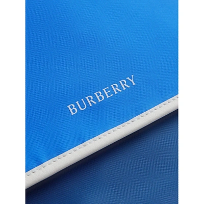 Shop Burberry Large Tri-tone Nylon And Leather Messenger Bag In Deep Cerulean Blue