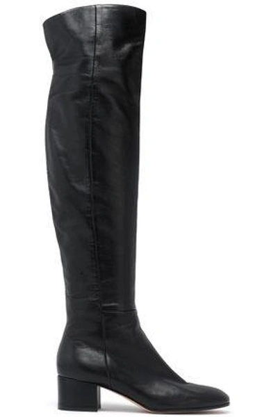 Shop Gianvito Rossi Woman Leather Over-the-knee Boots Black