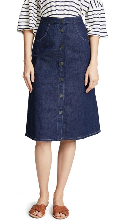 Shop M.i.h. Jeans Calicot Denim Skirt In Eco Rinse