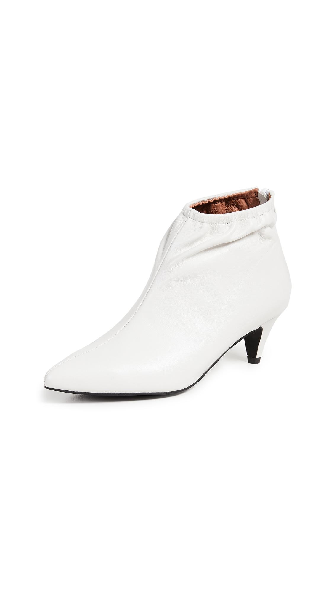 white booties low heel