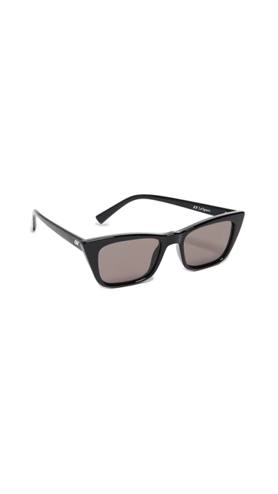 Shop Le Specs I Feel Love Sunglasses In Black/black