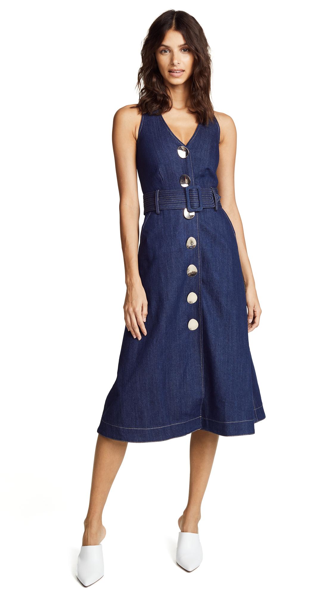 dark denim midi dress