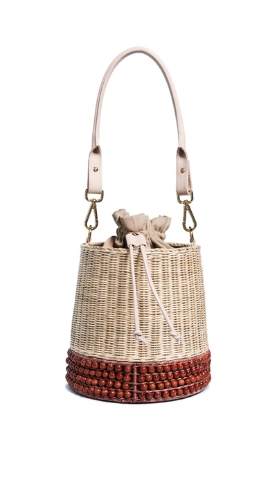 Shop Lucy Folk Basket Bucket Bag In Sahara