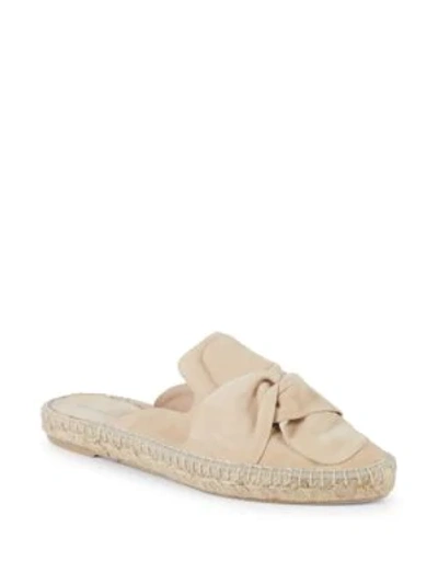 Shop Saks Fifth Avenue Suede Espadrille Mules In Sand