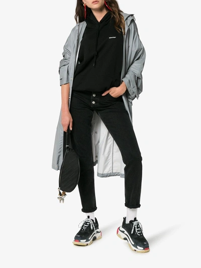 Balenciaga Triple S Logo-embroidered Leather, Nubuck And Mesh Sneakers In Black