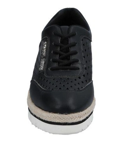 Shop Armani Jeans Laced Shoes In Black