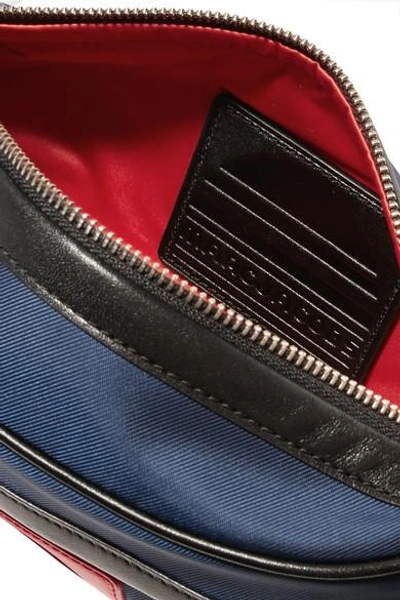 Shop Marc Jacobs Logo-appliquéd Leather-trimmed Canvas Belt Bag