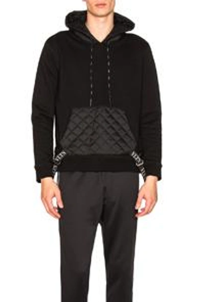 Shop Valentino Hoodie With Nylon Tape In Black