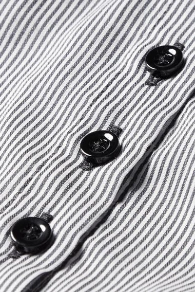 Shop Kiki De Montparnasse Striped Cotton And Silk-blend Soft-cup Bralette In Gray