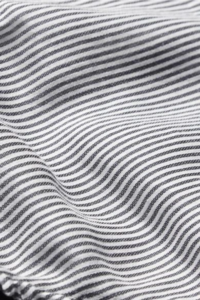 Shop Kiki De Montparnasse Striped Cotton And Silk-blend Briefs In Gray
