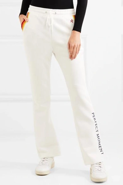 Shop Perfect Moment Printed Jersey Track Pants In White